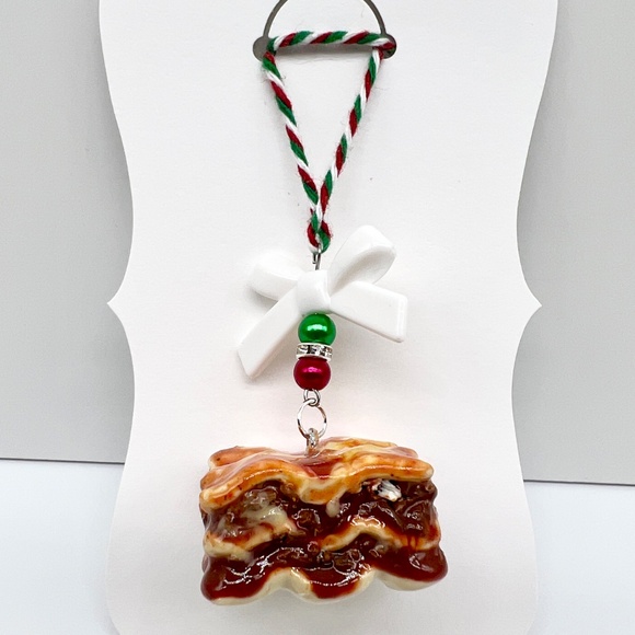 Lasagna Christmas Ornament – Handmade Clay Italian Food Christmas Tree Decor - Picture 4 of 16
